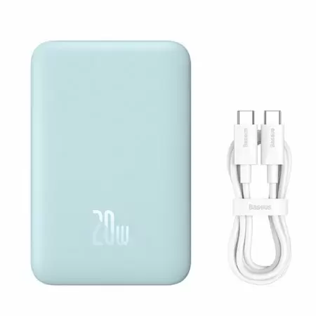 Внешний аккумулятор Baseus Magnetic Mini Wireless Fast Charge Power Bank 10000mAh 20W Голубой