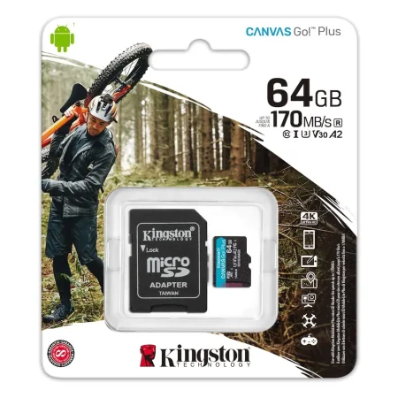 Карта памяти Kingston Canvas Go! Plus microSDXC 64GB (с адаптером)